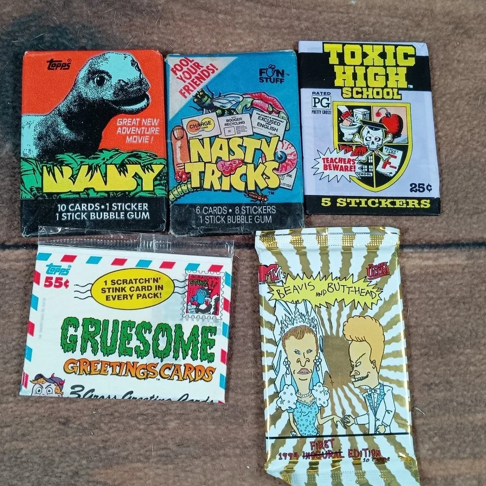Vintage 1970s-90s Trading Card Wax‎ Packs Garbage Pail Kids Gruesome Greetings
